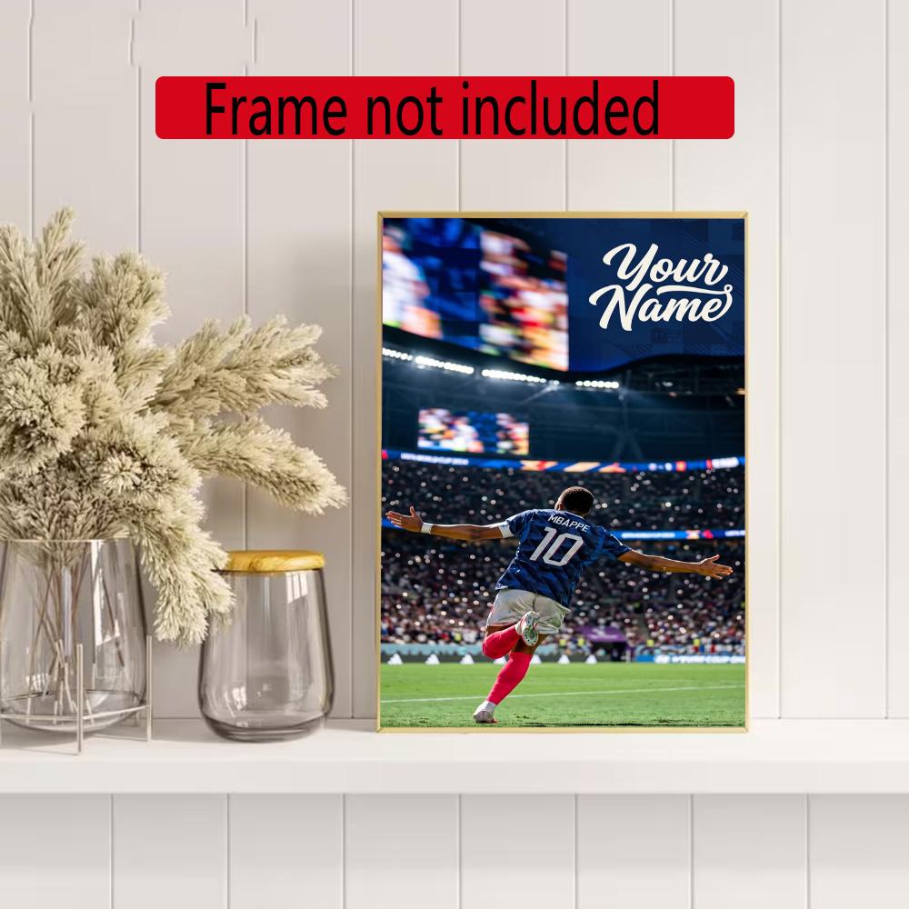 Mbappe Personalized Name Diamond Paintings Mosaic Wall Round Diamond Art Painting Kits Embroidery Crystal Accessories Frameless