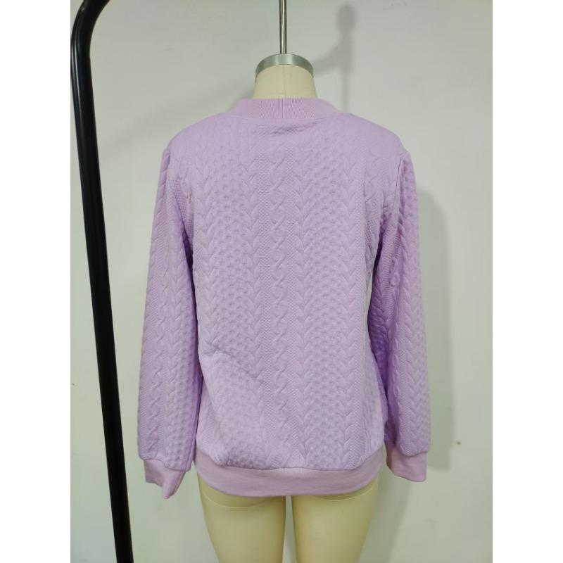 Women S Solid Color Long Sleeve Knit Zip Up Jacket Coat