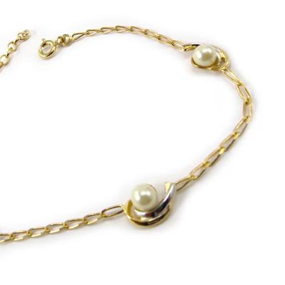 [K6415] - Ivory 'Pearl Beauty' Gold Plated Bracelet