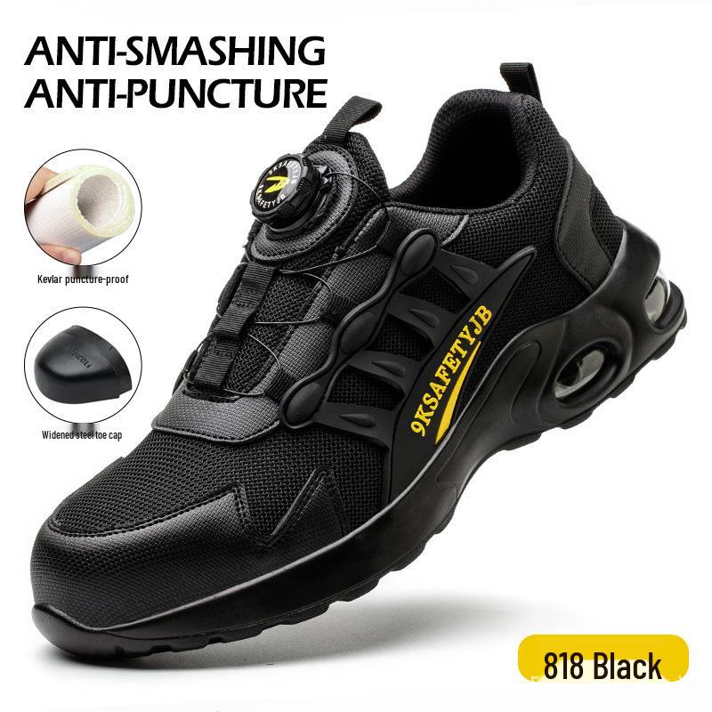 Men's Steel Toe Safety Shoes - Breathable, Wear-Resistant, Anti-Slip, Soft Sole for Comfort & Long Standing, Anti-Smash, Anti-Puncture.