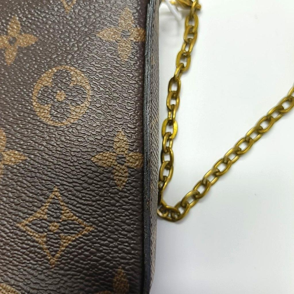 [Pre-Owned] Felicie Pochette Classic Monogram Coated Canvas And Leather Three-In-One Chain Bag - Good #F0Q87B