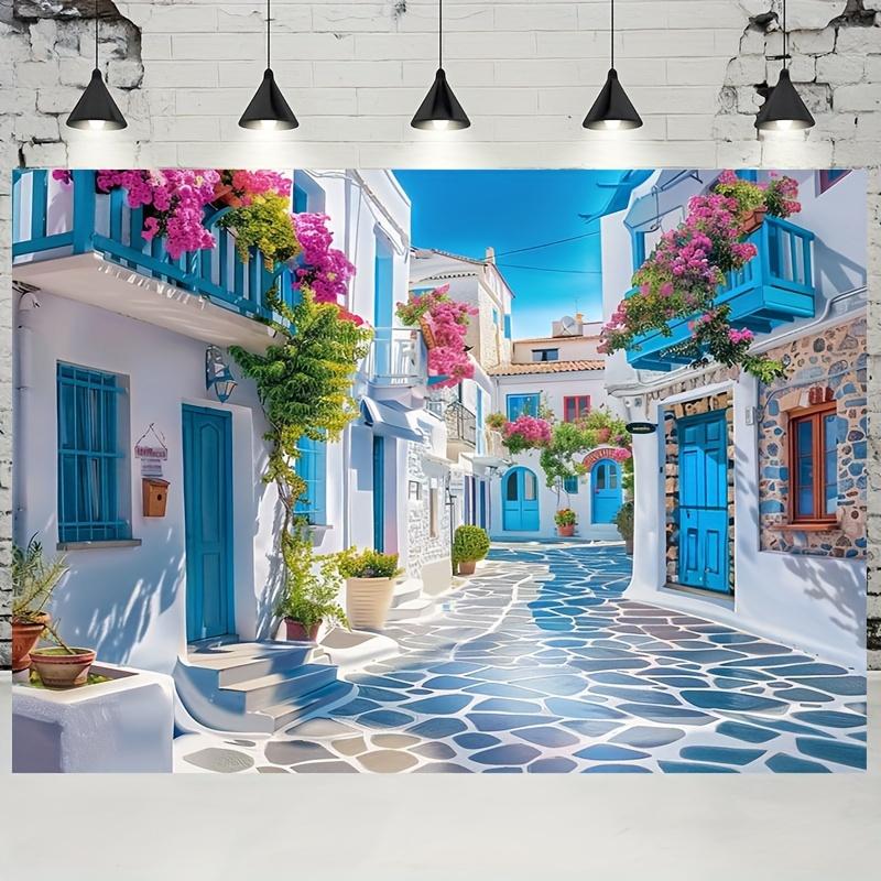 Brush wedding season background, Greek style alley background, Moroccan style wedding background