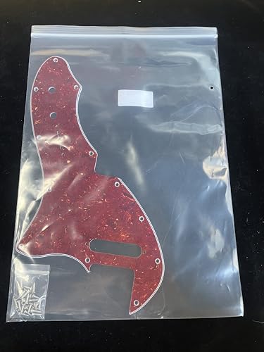 FLEOR 4-Ply Tele RI Style Guitar Pickguard, 12 Threaded Holes for Tele Thinline Guitars, Red Tortoise