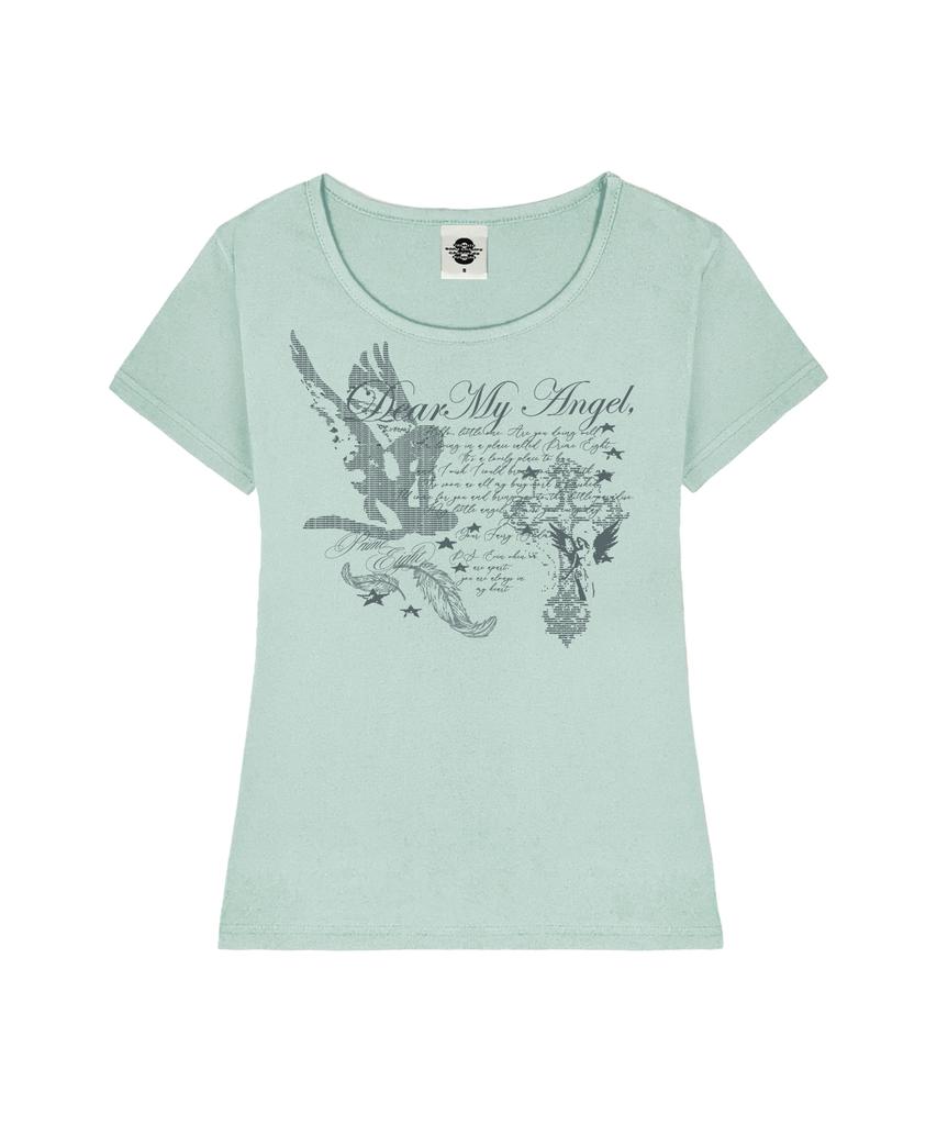 PRIMATE Dear Angel Women'S U-Neck Slim Fit Short Sleeve T-Shirt 8 Colors
