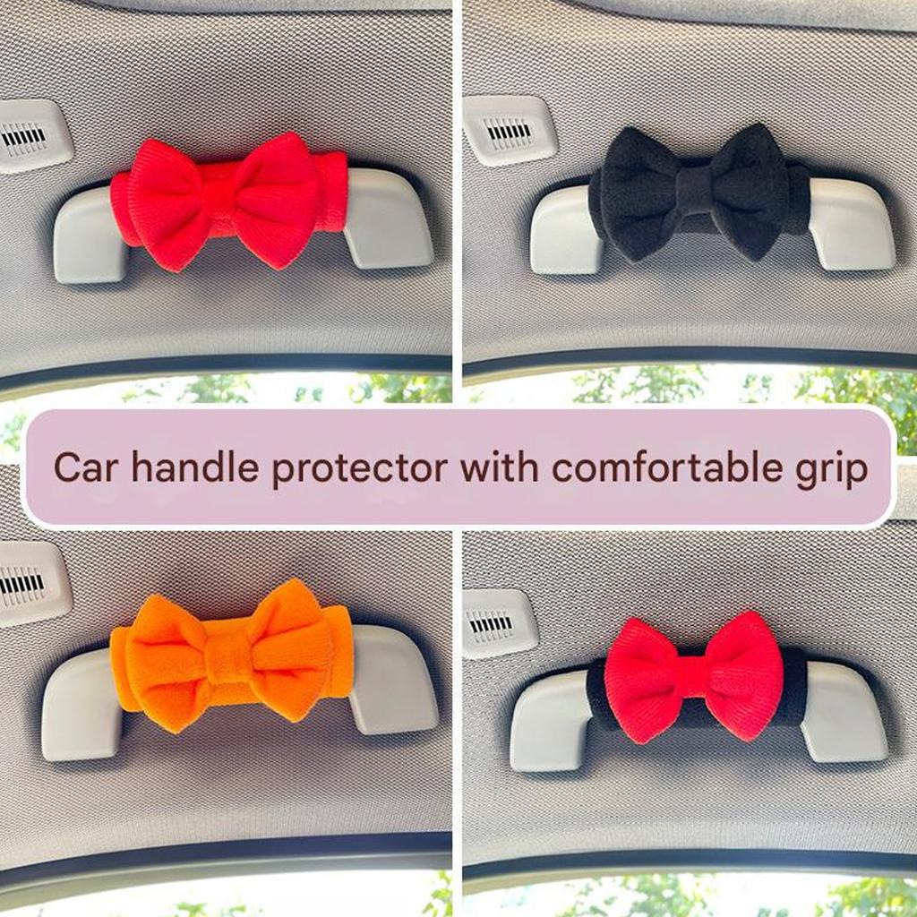 Bowknot Protective Cover for Automobile Roof Handles to Prevent Scratches Wear and Dirt Anti Slip Easy Installation Grip