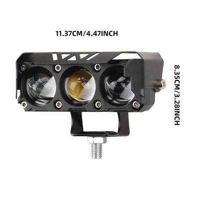 3 Linsen Superhelles Licht Motorrad Scheinwerfer LED Linse Scheinwerfer Moto Nebelscheinwerfer Motorrad Fernlicht Abblendlicht Arbeitslicht Roller