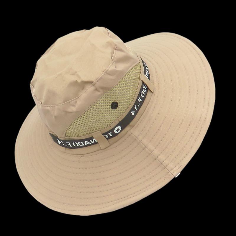 

Чоловічий сонцезахисний капелюх з широкими полями: Літній вуличний капелюх рибалки із захистом від УФ-променів, підходить для будівництва та риболовлі. L (58-60cm)