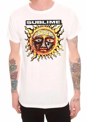 SUBLIME SUN LOGO -LBC- 40oz TO FREEDOM 100% Bavlna Tričko Pánská Trička Horní Díl Bílá NOVÉ 100% Autentické