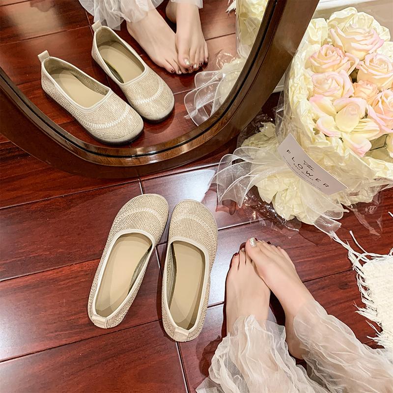 Fashion Fashion Everything Flat Girls 2025 Spring New Style Retro Soft Sole Casual Single Shoes