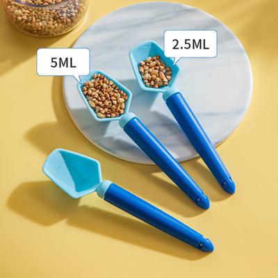 Cuchara para café con clip sellador, cuchara multifuncional para hornear con escala transparente para la cocina del hogar