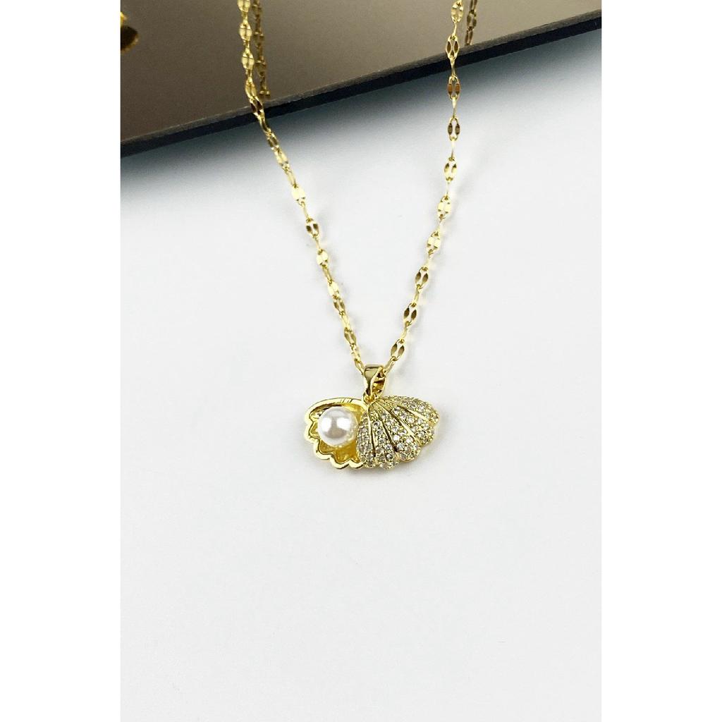 Steel Pearl Oyster Necklace Trkolye5369 B34003