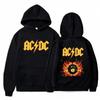 Autumn and Winter Men's Hooded Sweatshirt ACDC Pattern Brand Hooded Sweatshirt Y2K Clothing Fashion Casual Long Sleeved Pullover