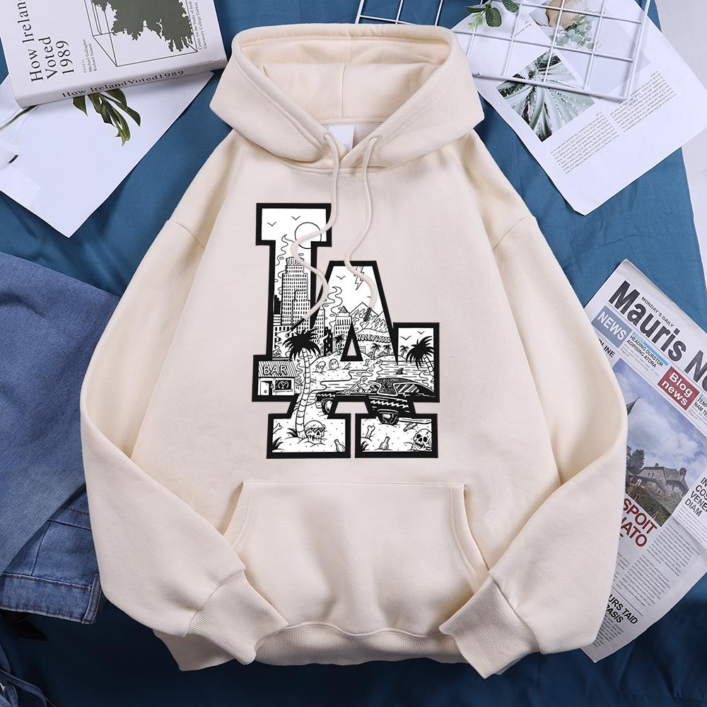 City Of Angels Los Angeles Hooded Womens Autumn Soft Hoodies Casual Warmth Hoodie Street Quality Clothing
