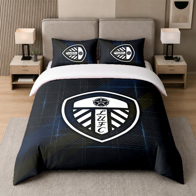 3Pcs Bedding SetLeeds United Soft Bed Sheet and Two Pillowcases Home Bedroom Decor