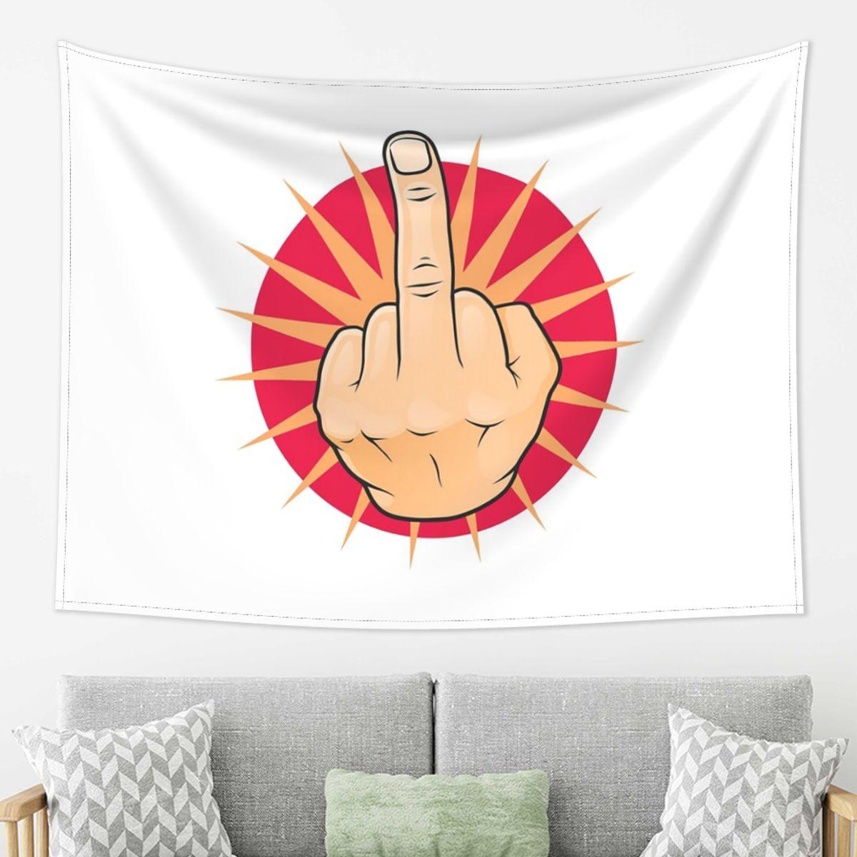 

Hand Gesture Design Middle Finger Shows Middle Fingers Tapestry Wall Hanging Aesthetic Home Decor Tapestries for Dorm Room 74x94cm(29x37in)