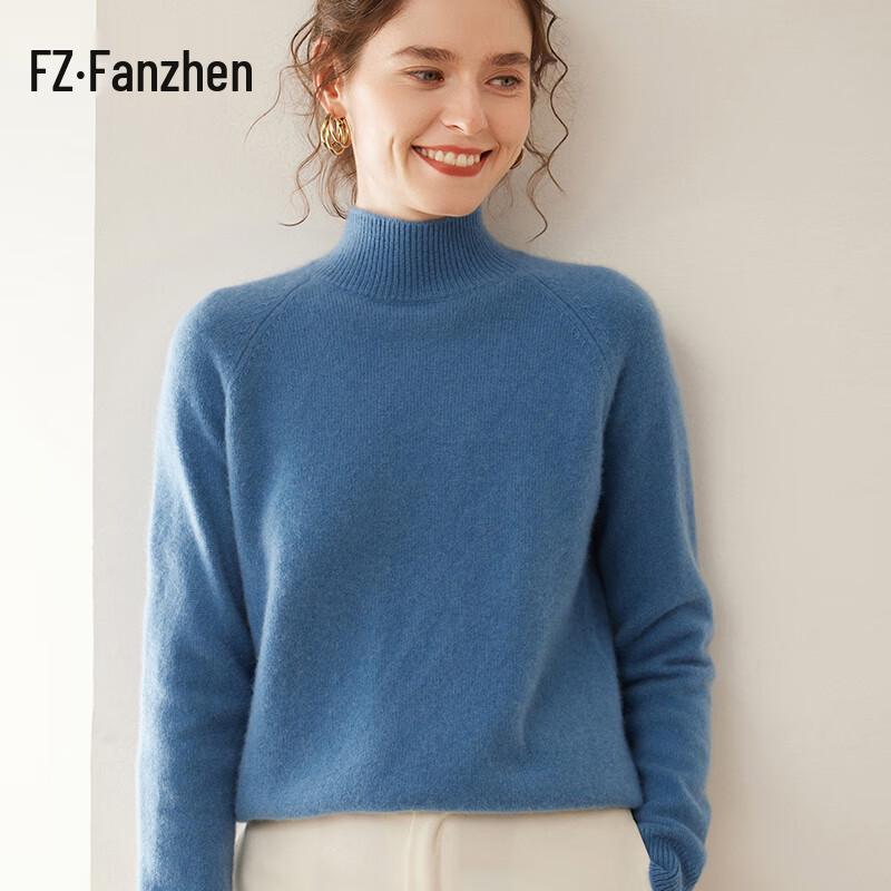 Vanzhen Women's 2024 A/W Thickened Cashmere Mock Neck Knit Sweater