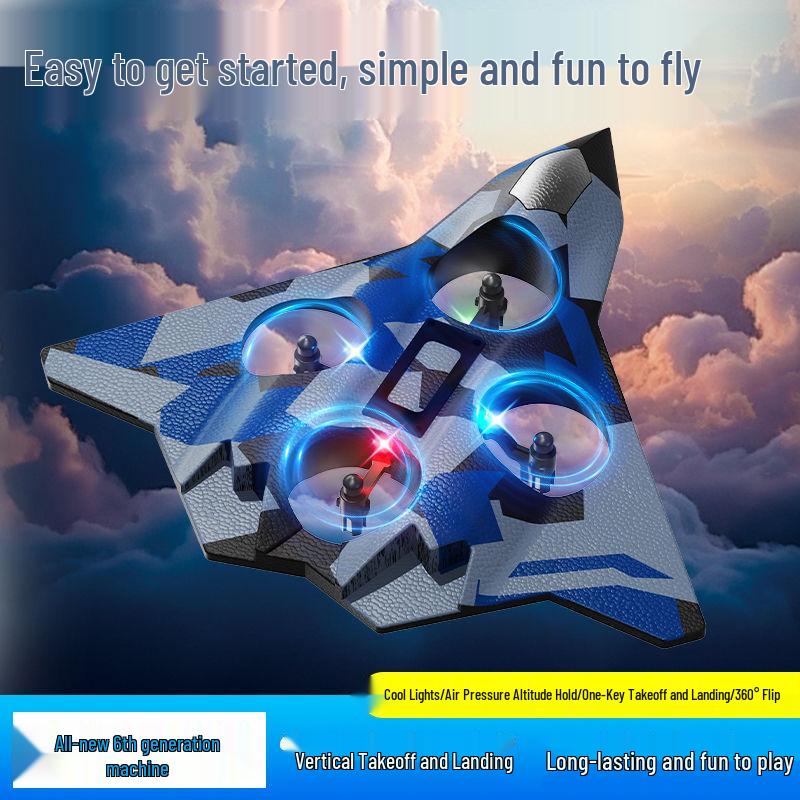 Remote Control Sixth Fighter Model Airplane - Drop-Resistant Toy Drone for Kids