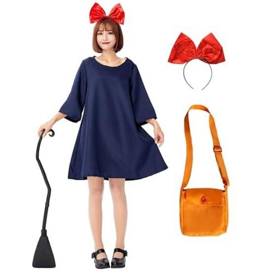 Akaien Halloween Cosplay Hexe Süßes Kostüm Damen Kikis Lieferservice Bühnenauftritt Outfit Kulturelles Festival Schulkleidung