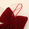 1pcs Red Bows Christmas Tree Decorations Velvet Ornament Bow with Rope for Xmas Home Wreath Fence Stairs Railing Fireplace Decor