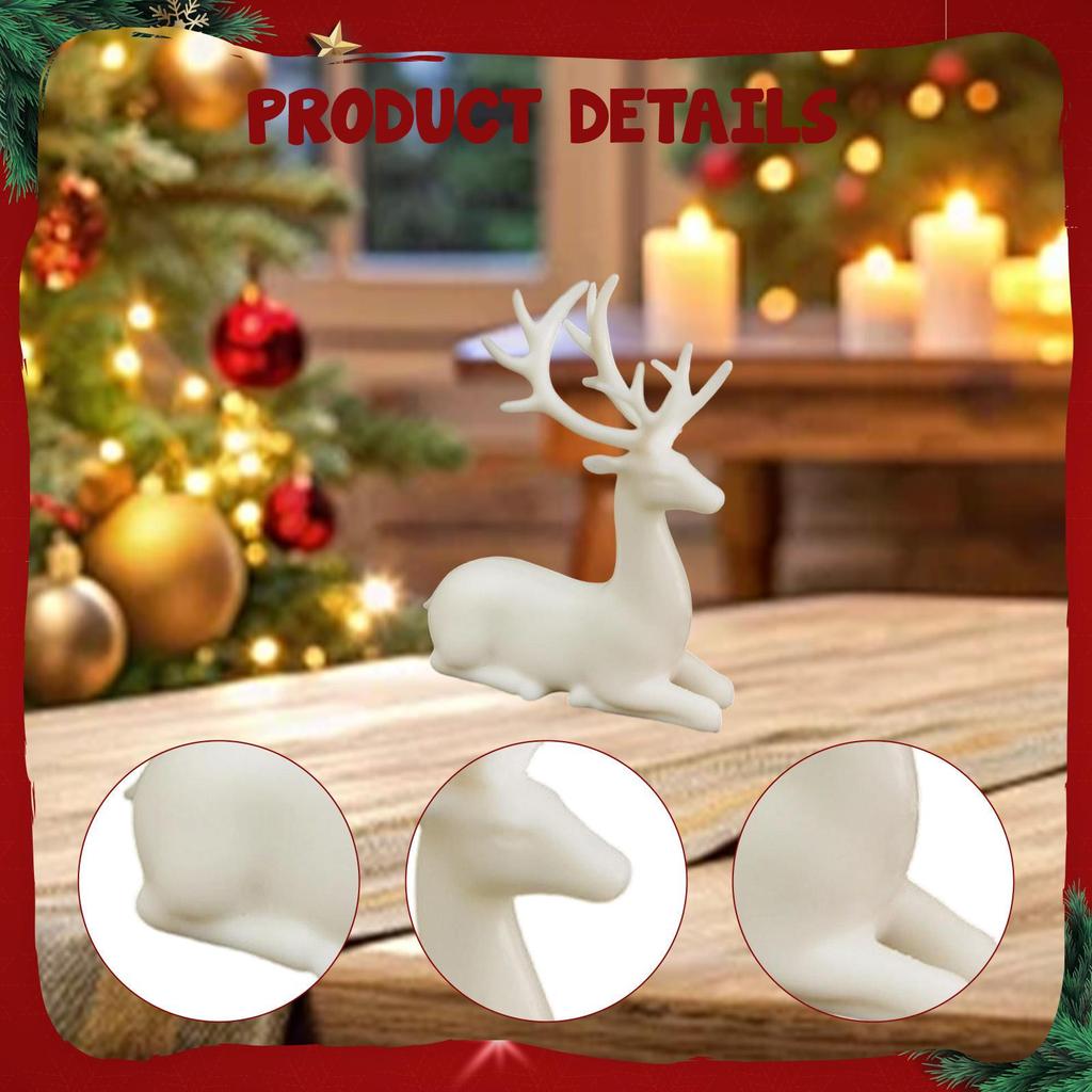 Elk Statue Animal Sculpture Collectable Modern Ornament Art Craft Deer Figurine for Desk TV Cabinet