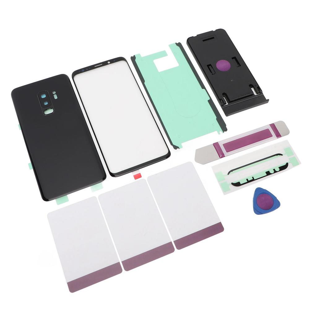 Front Outer Lens Glass Screen Back Glass Cover Replacement Housing Door with Pre Installed Camera