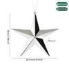 Shiny Electroplated Gold, Silver & Red Five-Pointed Star Christmas Tree Ornaments