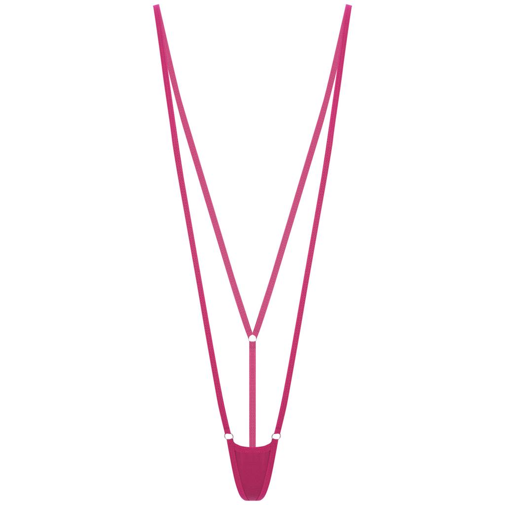 Damen Micro Monokini Spaghettiträger Mini T-Back String Badebekleidung