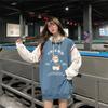 Spring Autumn Sweater Women Fake Two-piece Long-sleeved Hoodie Loose Boyfriend Wind Jacket Casual Thin T-shirt