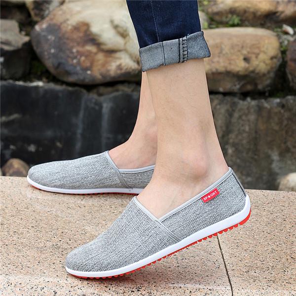 YG Summer Men Loafers Weave Breathable Comfort Hemp Casual Shoes  For Man