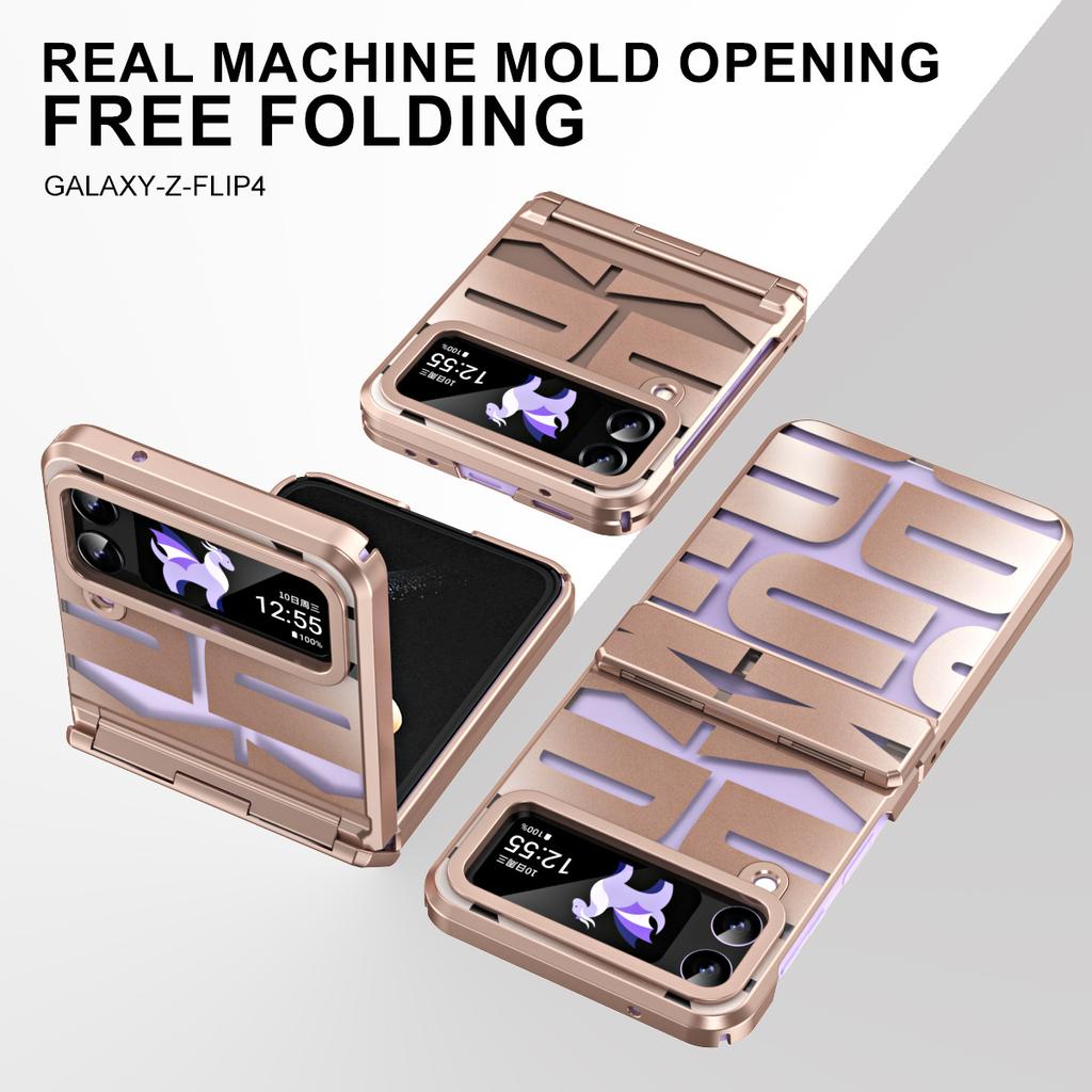 Luxury Phanton Plating Phone Case for Samsung Galaxy Z Flip 4 3 Flip4 Flip3 5G Transparent Hinge Protection Cover