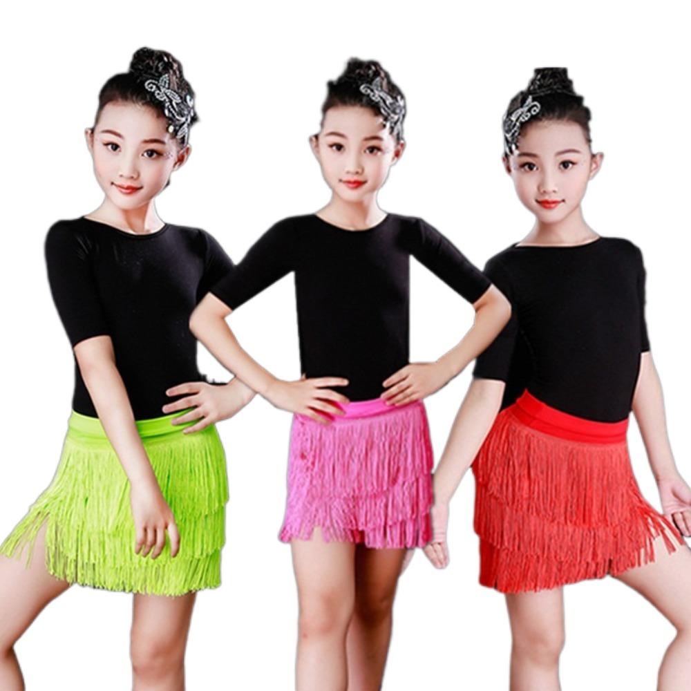 Professional Latin Dancing Dress Tassel Ballroom Dancing Wear Children Dance Skirt  Boys Girls
