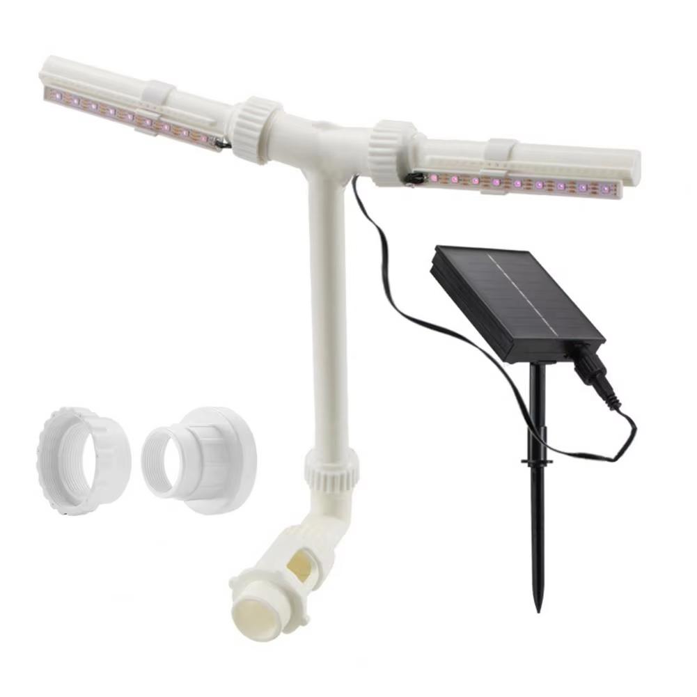 Pool Waterfall Nozzle Rechargeable Pool Waterfall Sprayer RGB Color Changing Outdoor Water Fountain for Above/Inground Pool