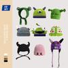 Pi Youtong Cute Cartoon Hat Female Shrek Knitted Wool Hat Live Versatile Pullover Hat Devil Corner