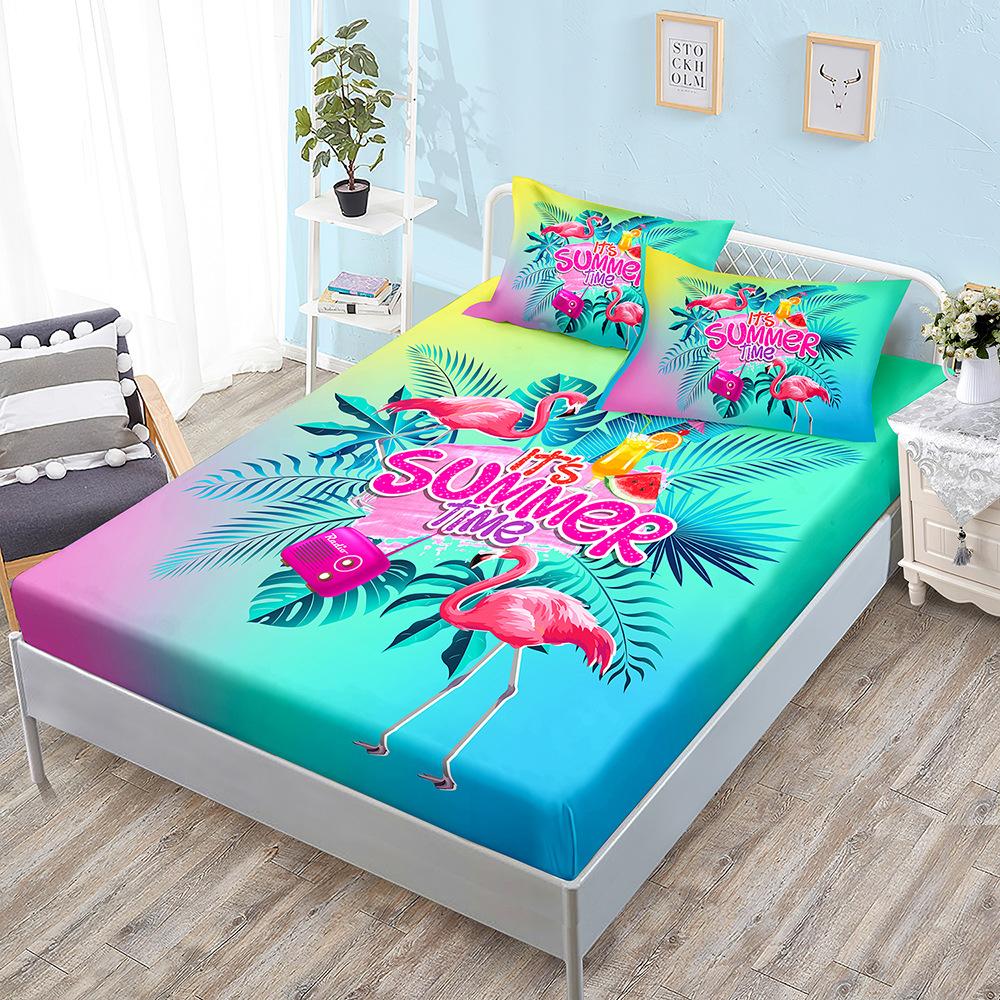 Cartoon Three-Piece Animal Fox Unicorn Mattress Mattress Mattress Protective Cover