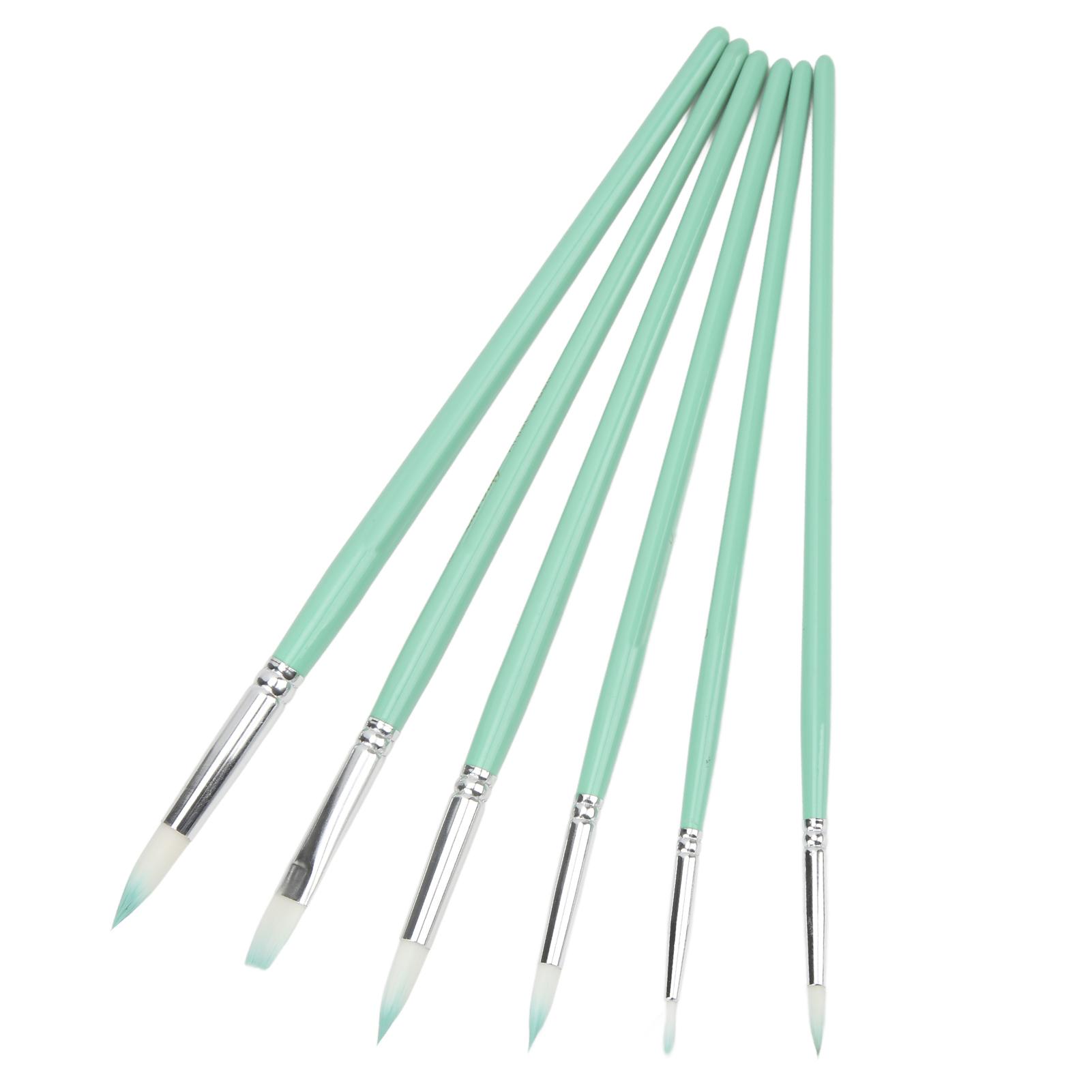 

6 шт. акварельные кисти многофункциональные легко очищаемые широкое применение премиум материал прочный циан