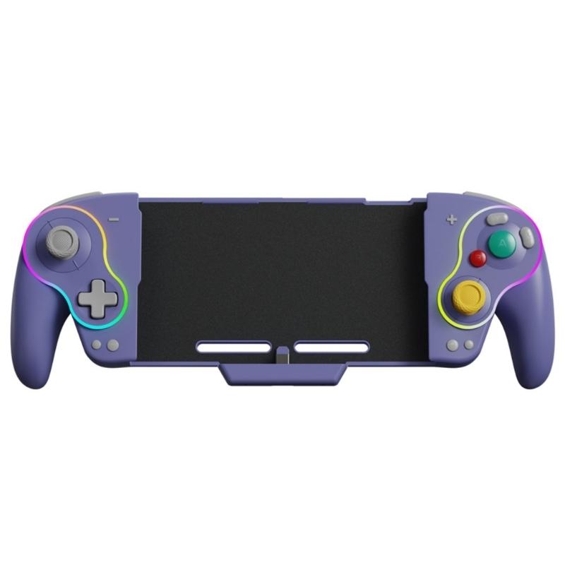 

Retro Joypad Gaming Controller with Interchangeable Metal Thumbsticks and 5-Gear Vibration for NSO фіолетовий