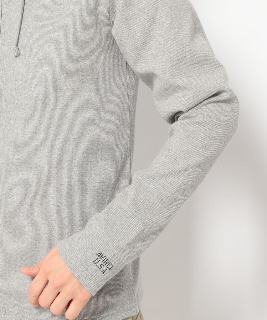 AVIREX DAILY FULLZIP RIB PARKA 6153641 L Grey