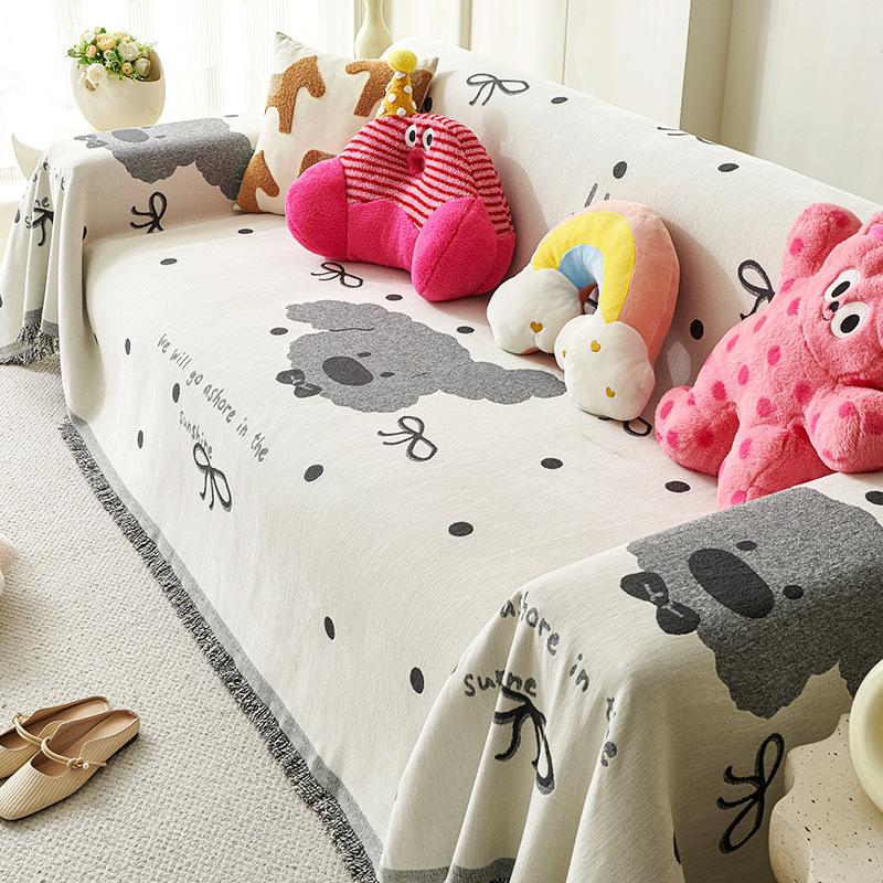 

Новая ткань для чехла на диван в мультяшном стиле 2025 года, универсальная для всех сезонов, высококлассное диванное полотенце, целое полное покрывало на диван 180*130cm