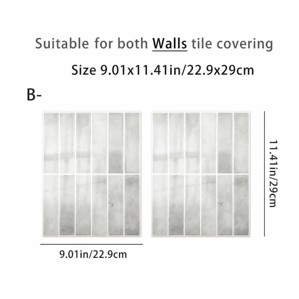 2PCS Vintage PVC Self Adhesive Tile Sticker Oil Proof Brick Print Wall Decal  For Bathroom