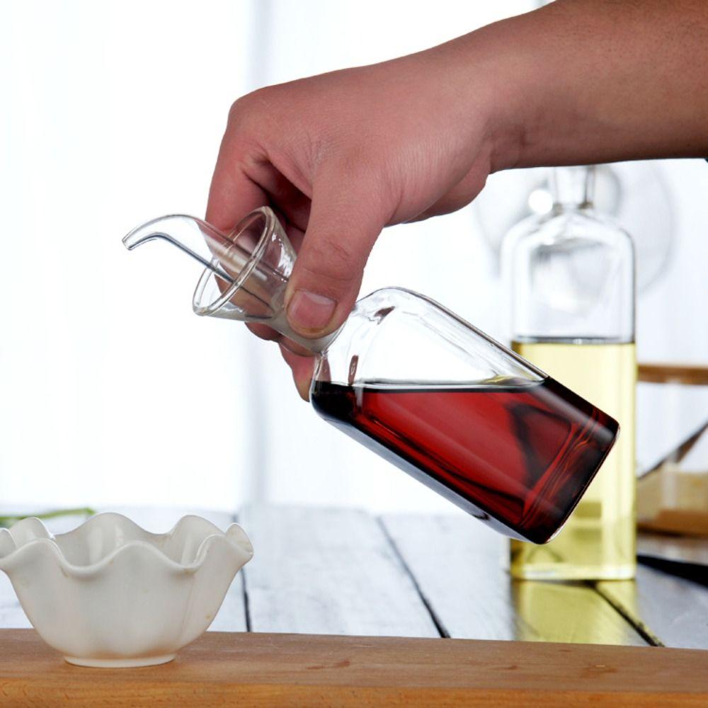 150/200/450ml Cruet Pourer Glass Vinegar Bottle Leakproof Condiment Container Seasoning
