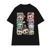 2025 New Summer Labubu Anime Short-Sleeved Women's T-shirt Casual All-Matching Tops