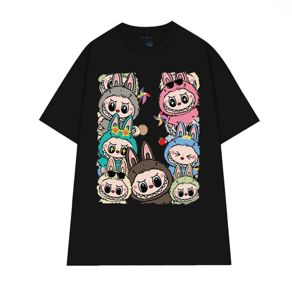2025 New Summer Labubu Anime Short-Sleeved Women's T-shirt Casual All-Matching Tops
