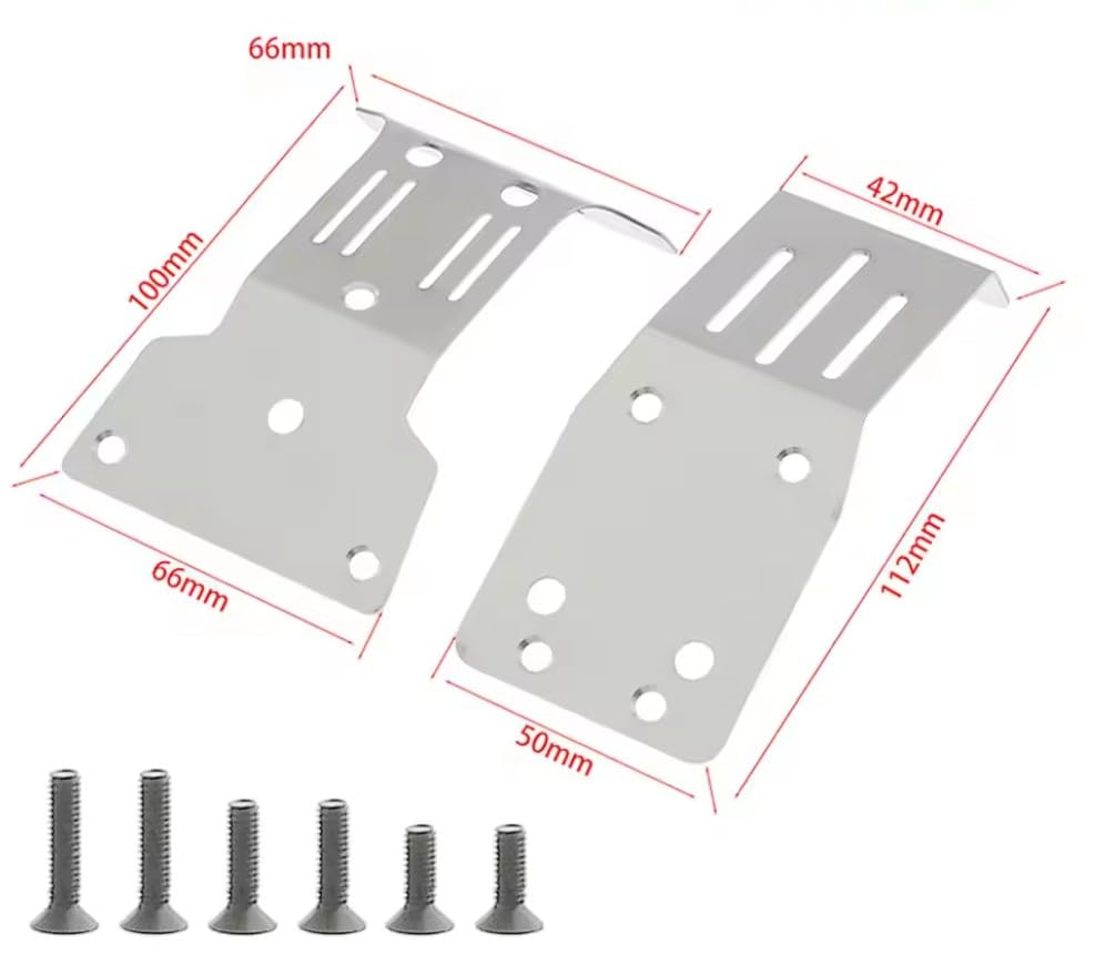 OSE Stainless Steel Front & Rear Chassis Skid Plates for Tamiya 110 Fighter NXGEN DT-04 RC Chassis Armor Protector Parts [Used]