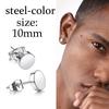 1Pair Men's Round Stud Earring Stainless Steel Fine Needle Push Back Ear Studs Women Simple Jewelry