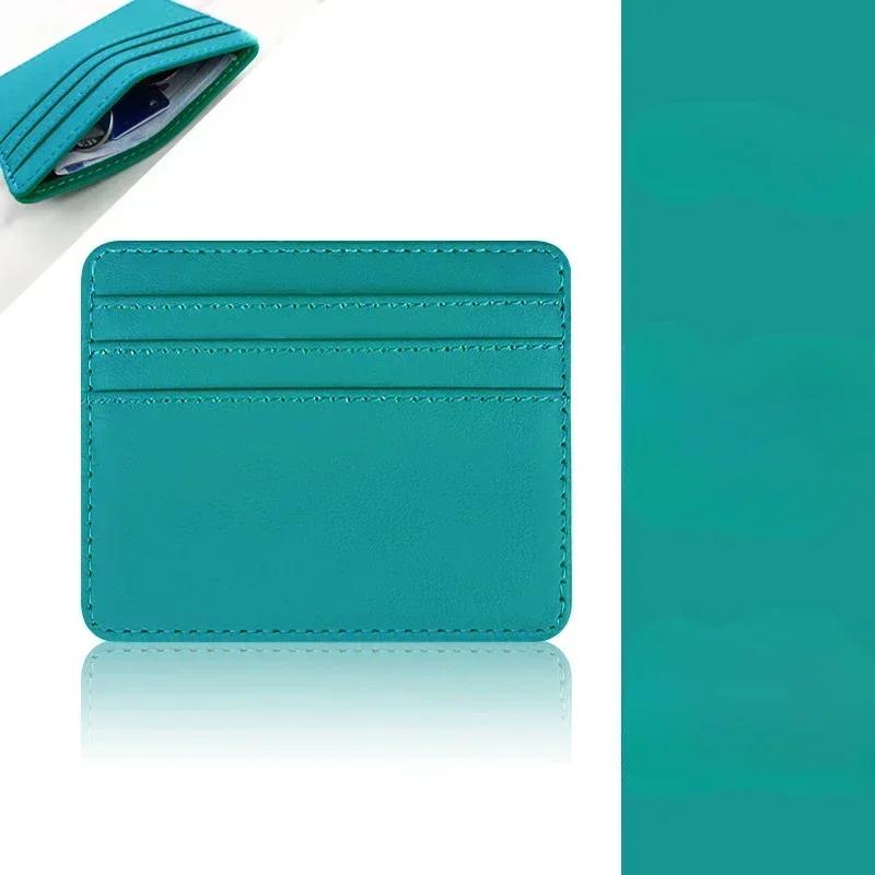 1Pc Pu Leather ID Card Holder Candy Color Multi Slot Slim Wallet for Women Men Business Card Cover