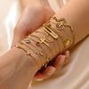Stainless Steel White Multicolored Zircon Geometric Bracelet Gold, Personalized Fashion Women'S Accessories