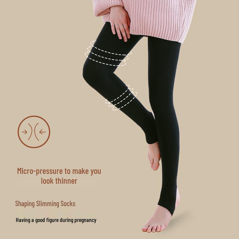 Langsha Maternity Fleece-Lined Leggings with Adjustable Belly Support