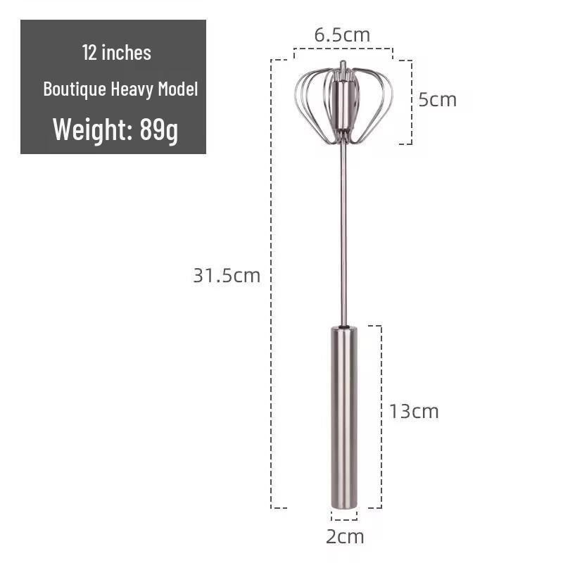 Stainless Steel Semi-Automatic Handheld Egg Mixer and Whipping Tool