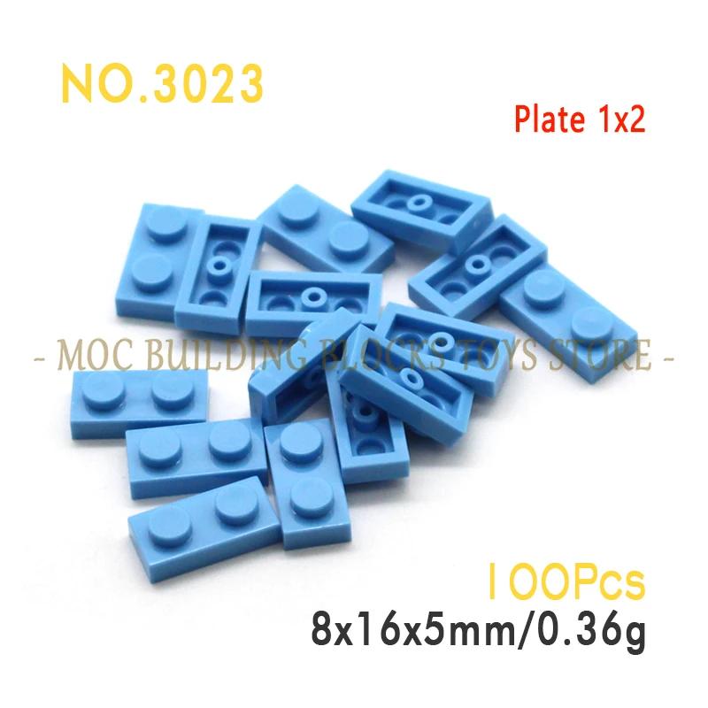 Moc Parts 3023 Plate 1X2 Building Block Bricks Classic Diy Architecture Creative Education Compatible With Accessories Toys