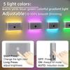 Motion Sensor Night Lights Rechargeable RGB Stair Lights Multifunctional PIR Sensor Wall Night For Indoor Bedroom
